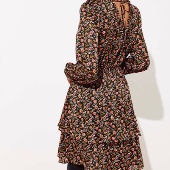 Loft Shimmer Ruffle Flare Dress - Picture 2 of 4